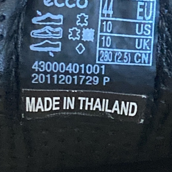 Ecco Black Leather Lace-Up Sneakers Sz 10 - Picture 11 of 11